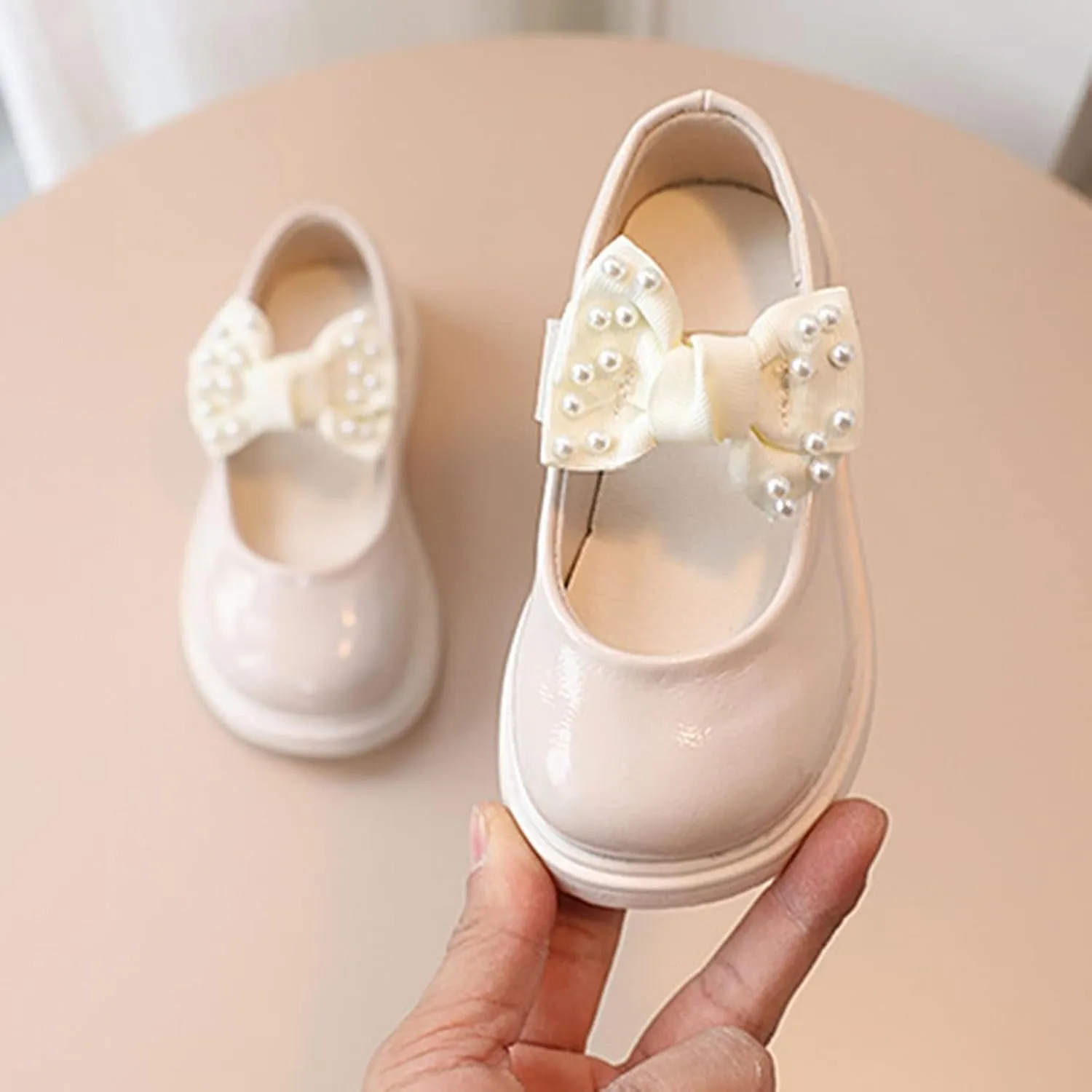 10c House Shoes Girls Sandals Children Shoes Pearl Bow Tie Princess Shoes Dance Shoes Toddler Sandals 5