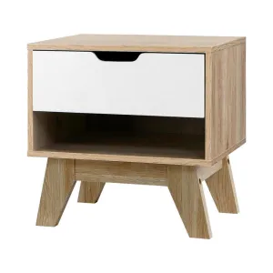 Artiss Bedside Table Drawer Nightstand Shelf Cabinet Storage Lamp Side Wooden