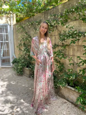 Azrou Silk Dress - Morning Light - short sleeve.