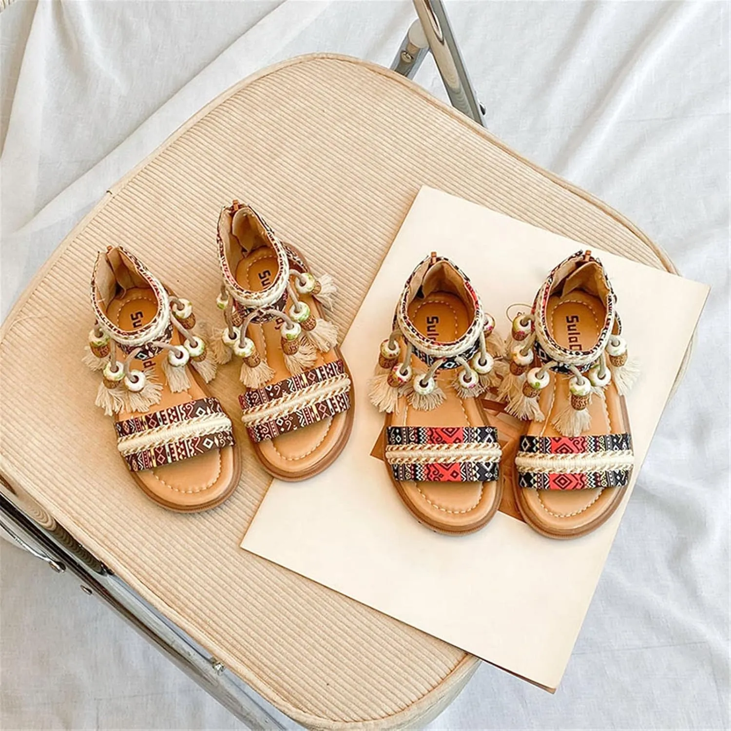 Baby Sandals Size 3 Girls Open Toe Sandals Stilettos Fashion Tassel Ankle Strap Pumps Back Toddler Girls Sandals Size 8