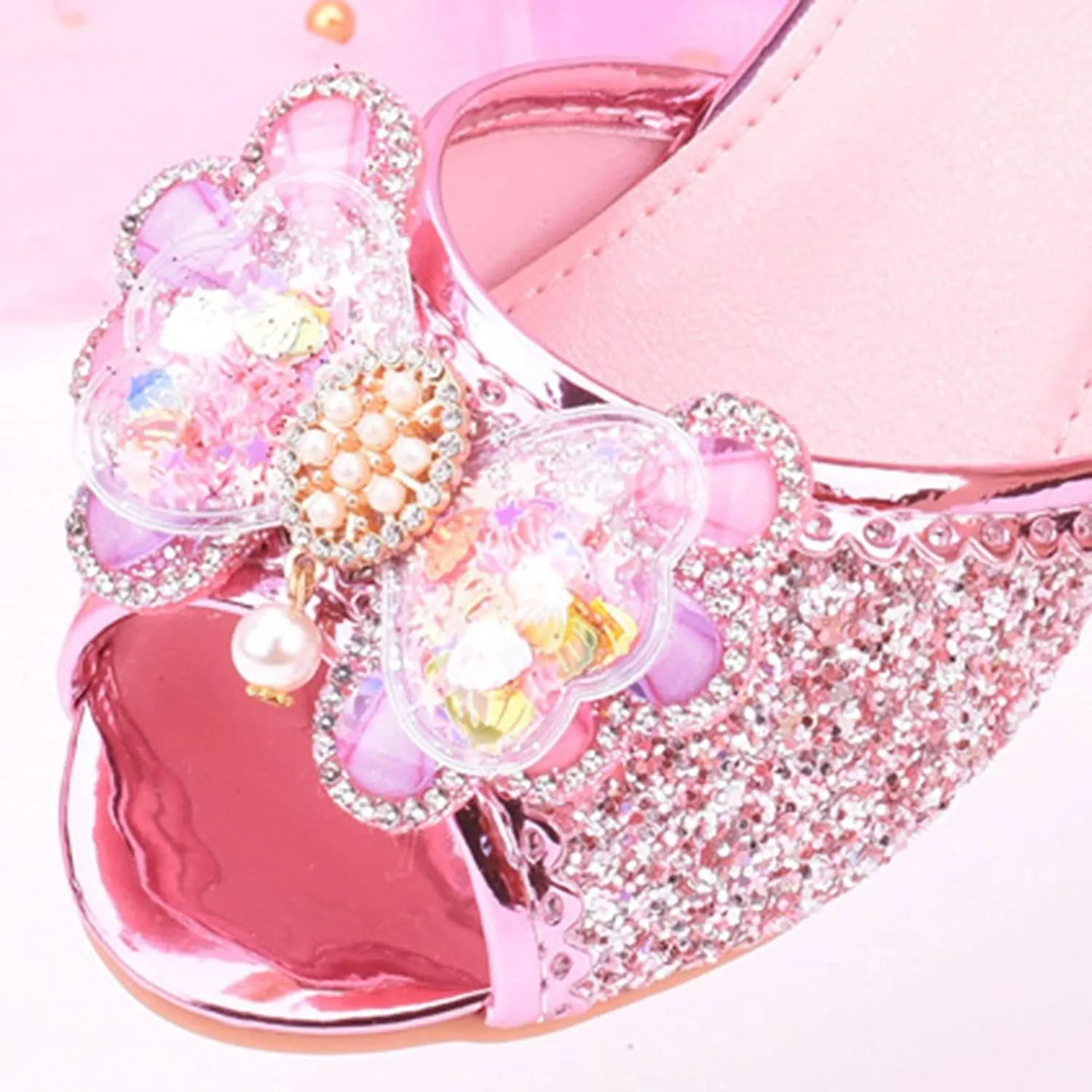 Beach Sandals Toddler Girl Children Shoes With Diamond Shiny Sandals Princess Shoes Bow High Girls Bathrobe Slippers