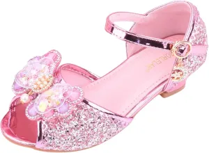 Beach Sandals Toddler Girl Children Shoes With Diamond Shiny Sandals Princess Shoes Bow High Girls Bathrobe Slippers