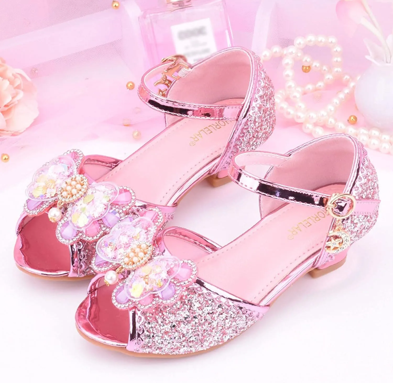 Beach Sandals Toddler Girl Children Shoes With Diamond Shiny Sandals Princess Shoes Bow High Girls Bathrobe Slippers