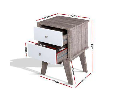 Bedside Tables Drawers Side Table Nightstand Storage Cabinet Wood