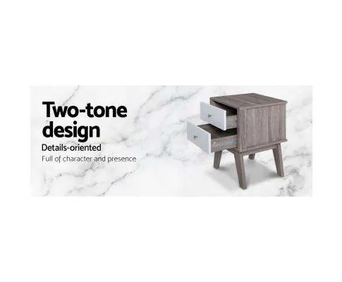 Bedside Tables Drawers Side Table Nightstand Storage Cabinet Wood