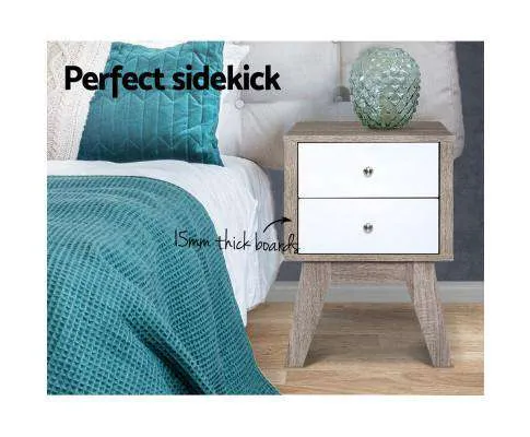 Bedside Tables Drawers Side Table Nightstand Storage Cabinet Wood