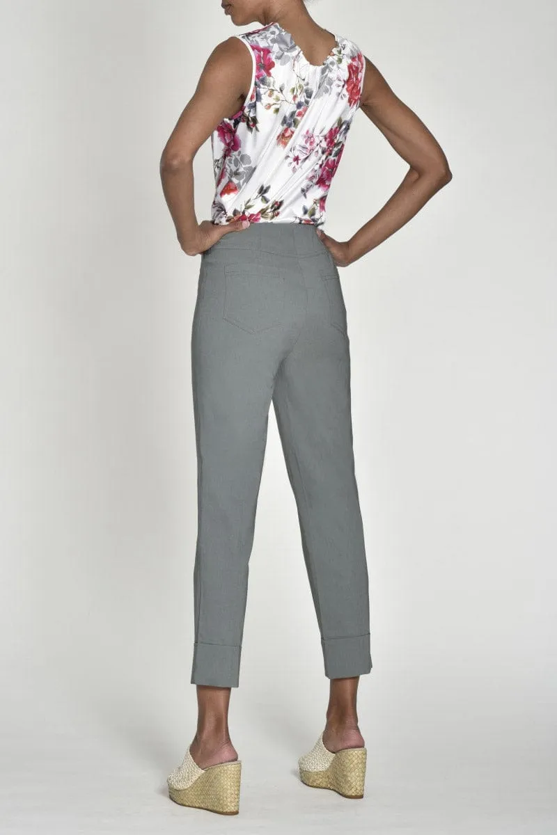Bella 09 Straight Ankle Grazer Trousers - Dark Olive