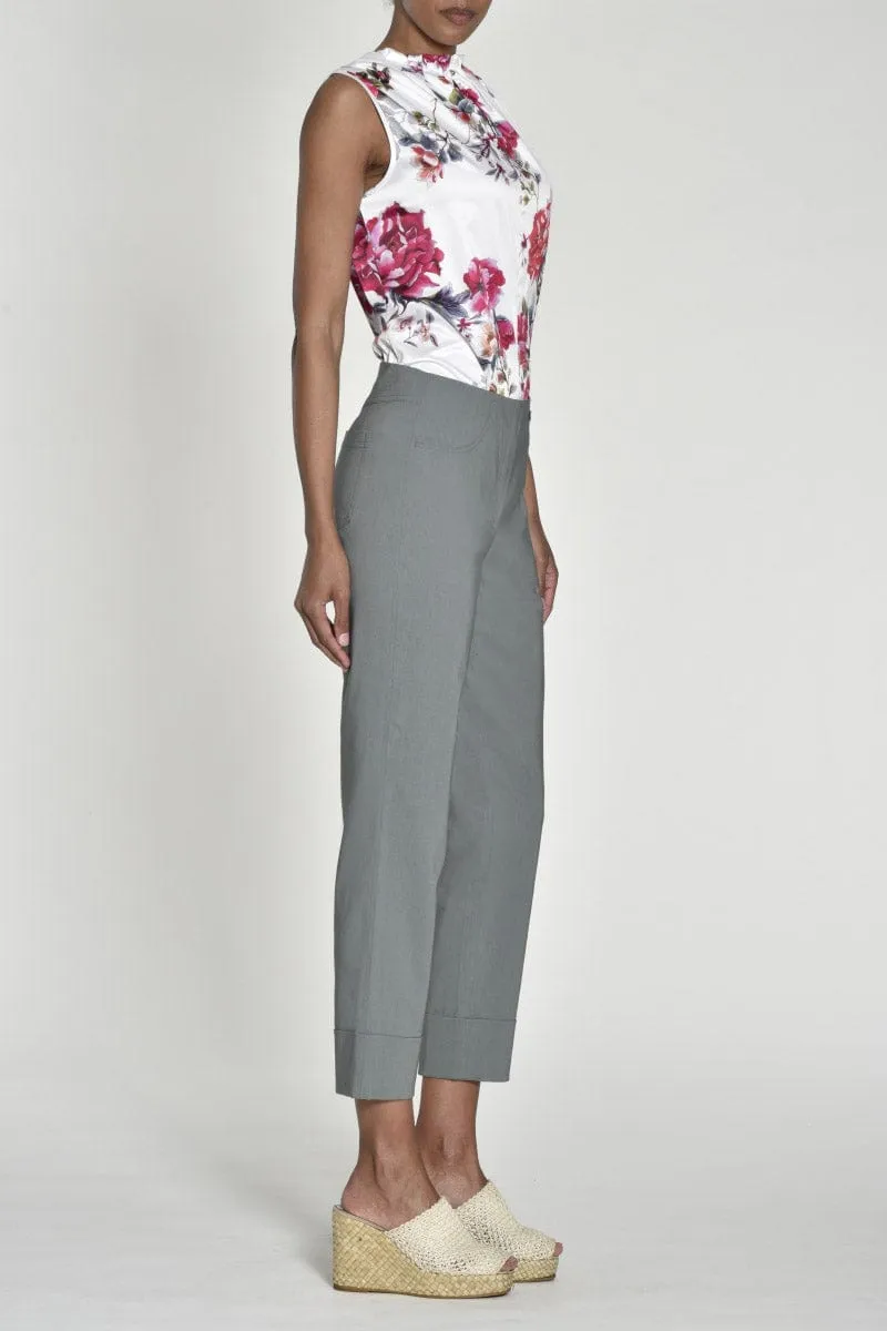 Bella 09 Straight Ankle Grazer Trousers - Dark Olive