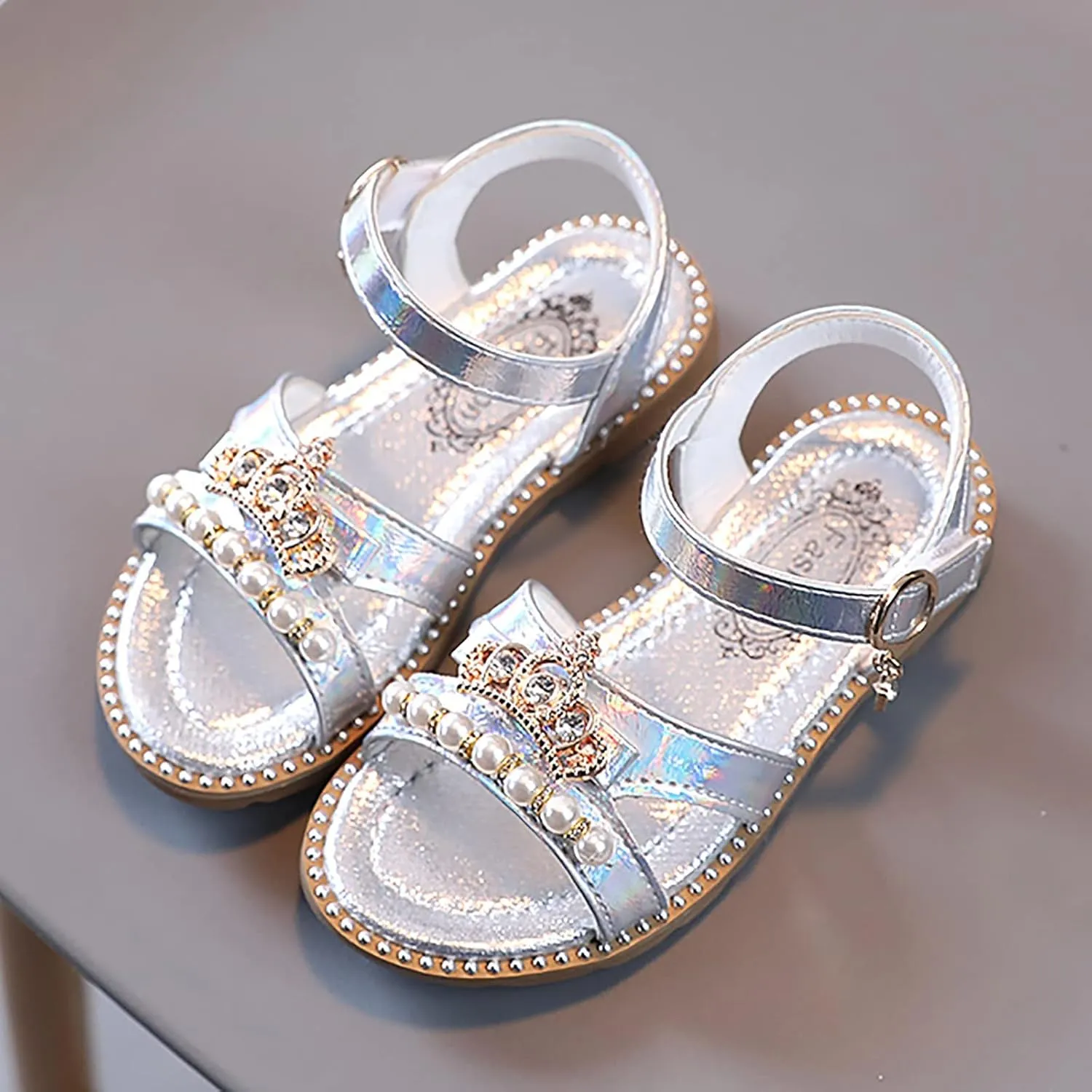 Big Comfort 3 Girls Sandals Flat Pearl Children Shoes Big Kids Beach Shoes Girls Sandals for Girls Size 11