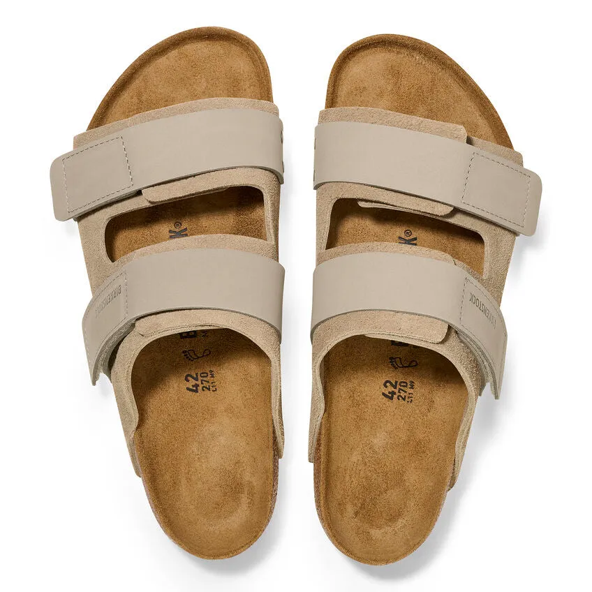 Birkenstock Uji Nubuck/Suede Leather Sandals - Taupe