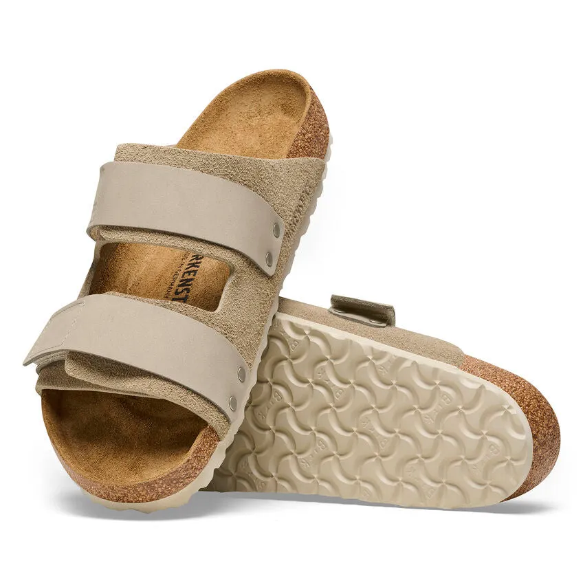Birkenstock Uji Nubuck/Suede Leather Sandals - Taupe