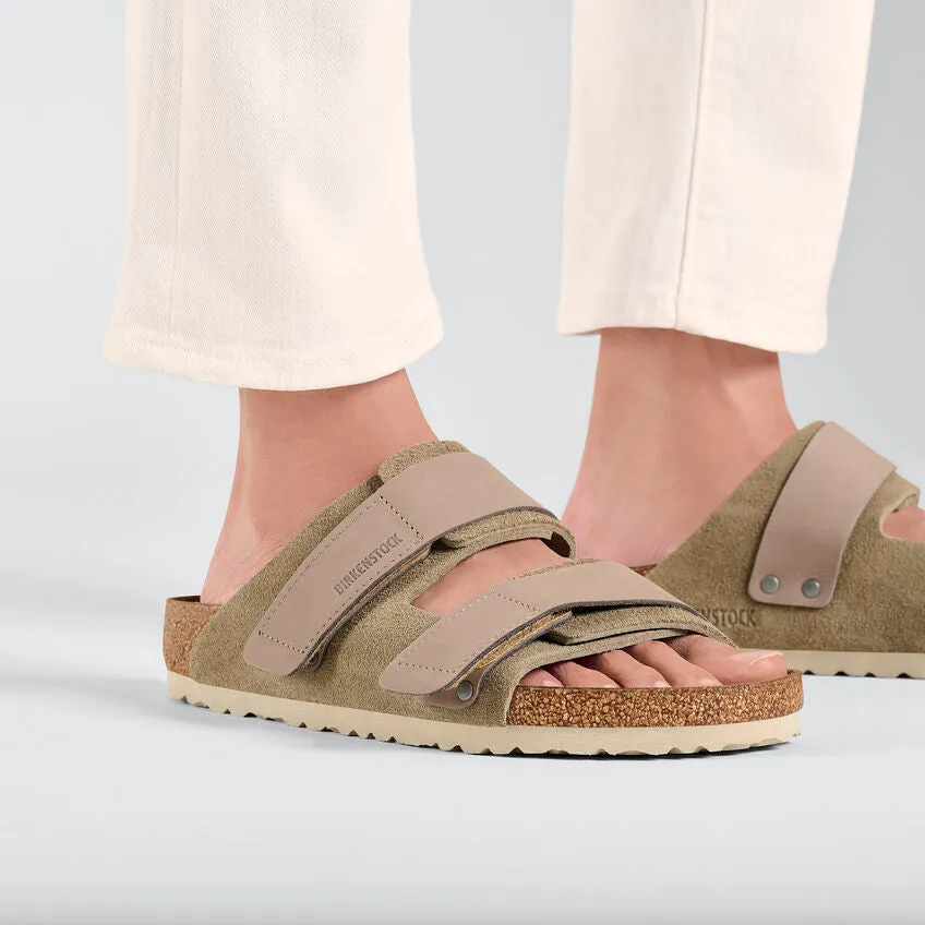 Birkenstock Uji Nubuck/Suede Leather Sandals - Taupe