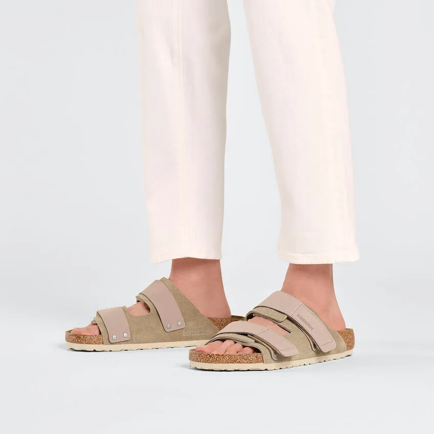 Birkenstock Uji Nubuck/Suede Leather Sandals - Taupe