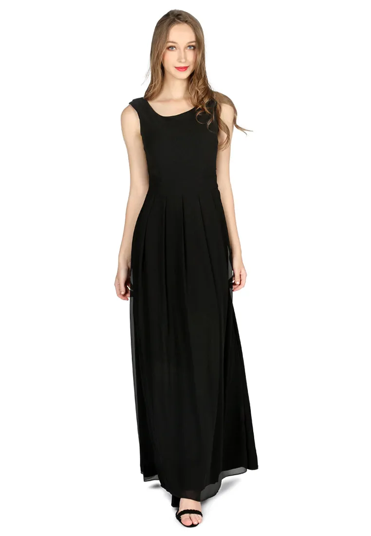 Black Chiffon Maxi Dress