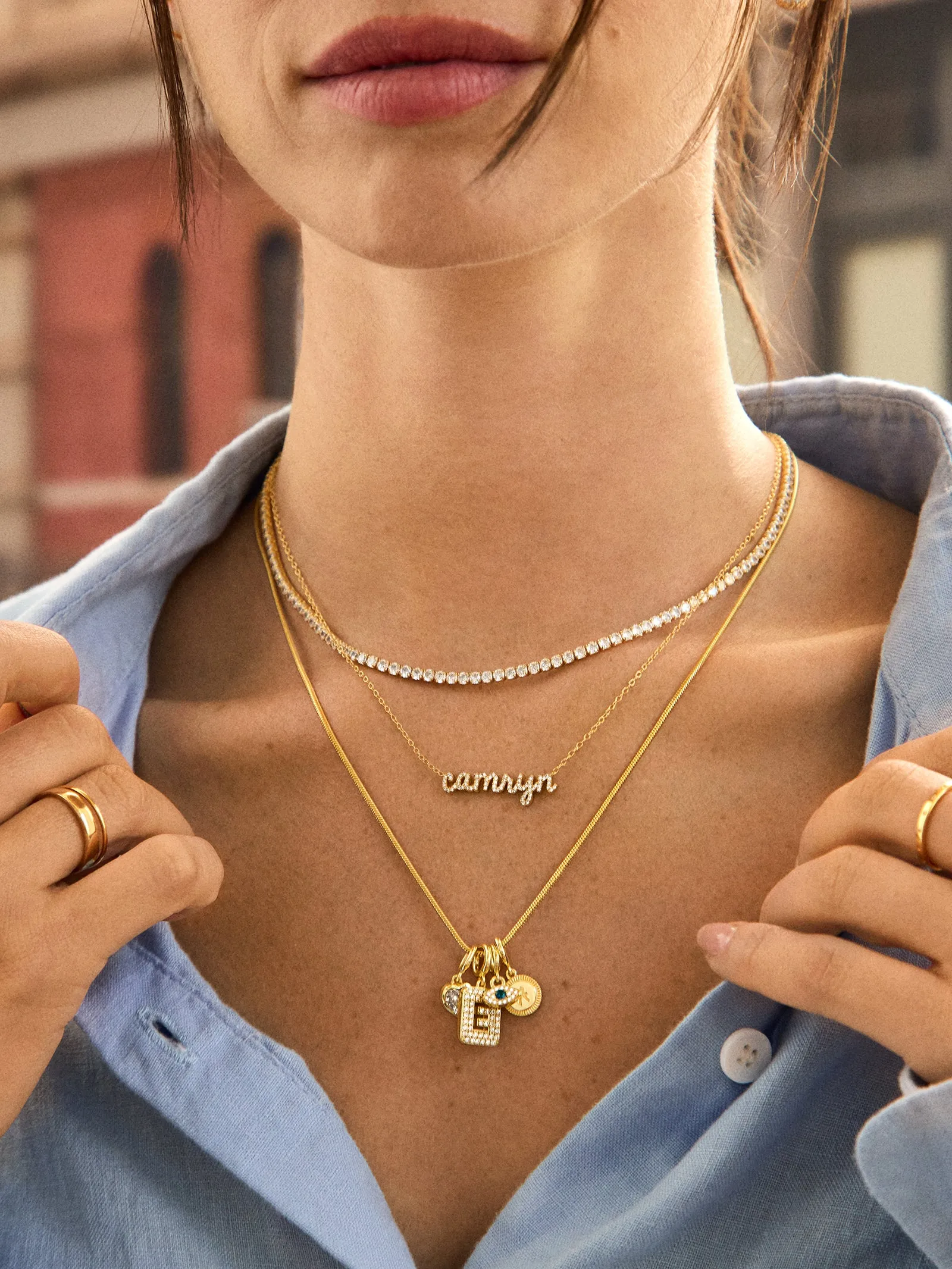 Block Pavé Initial Cluster Charm - A