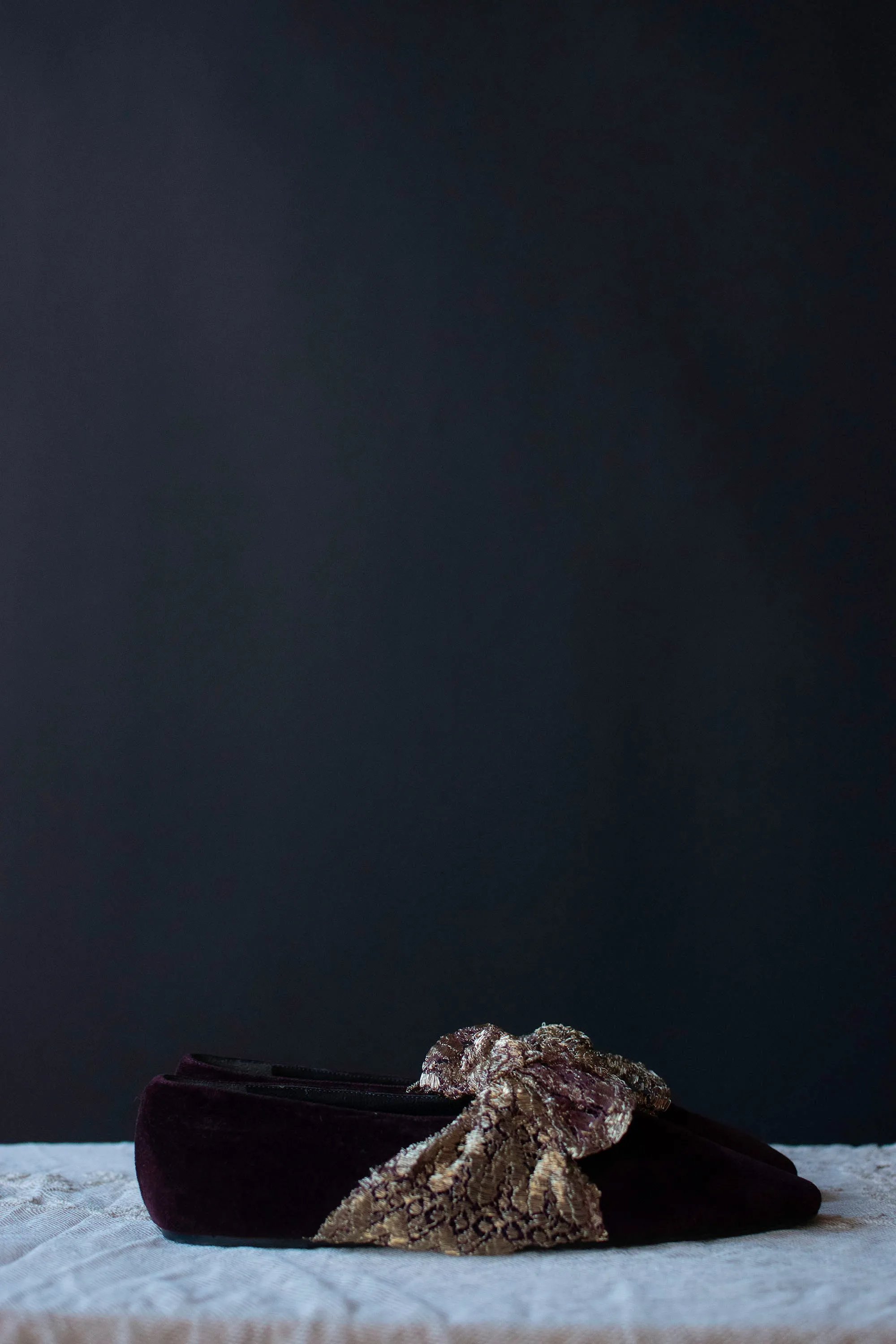 Burgundy Velvet Flats | Romeo Gigli