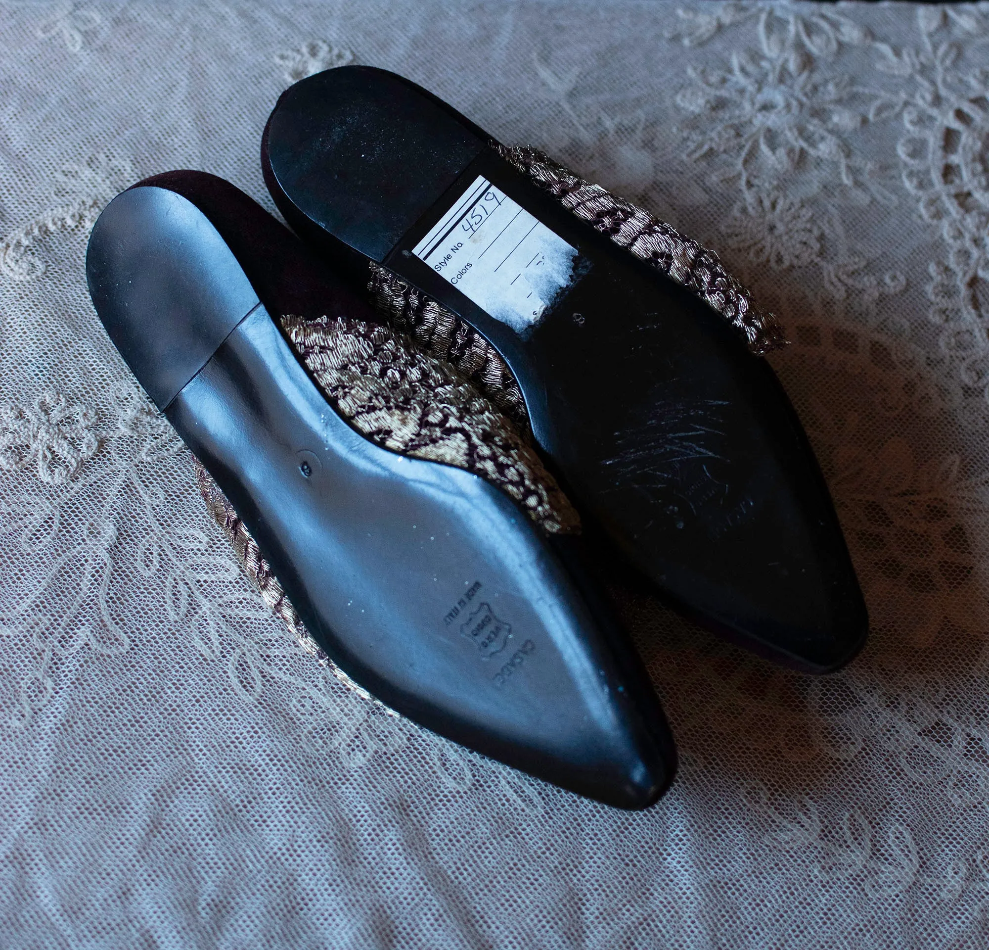 Burgundy Velvet Flats | Romeo Gigli