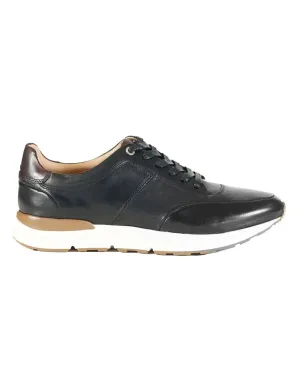 Calabria Smart Leather Trainers - Black
