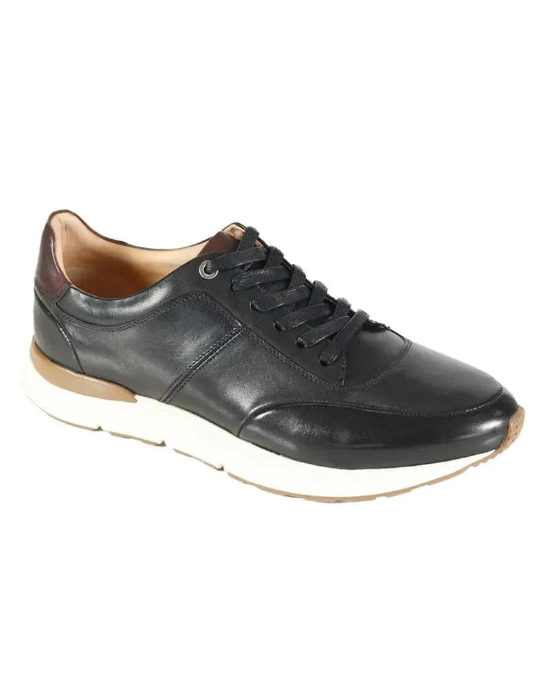 Calabria Smart Leather Trainers - Black