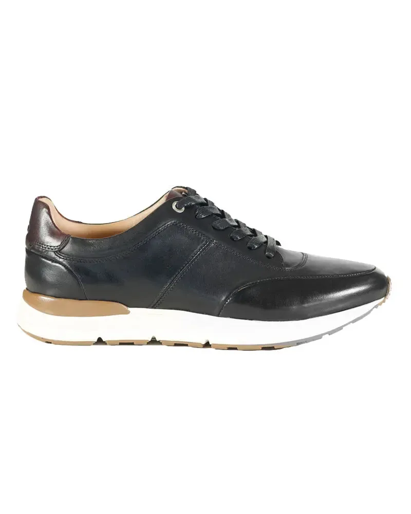 Calabria Smart Leather Trainers - Black