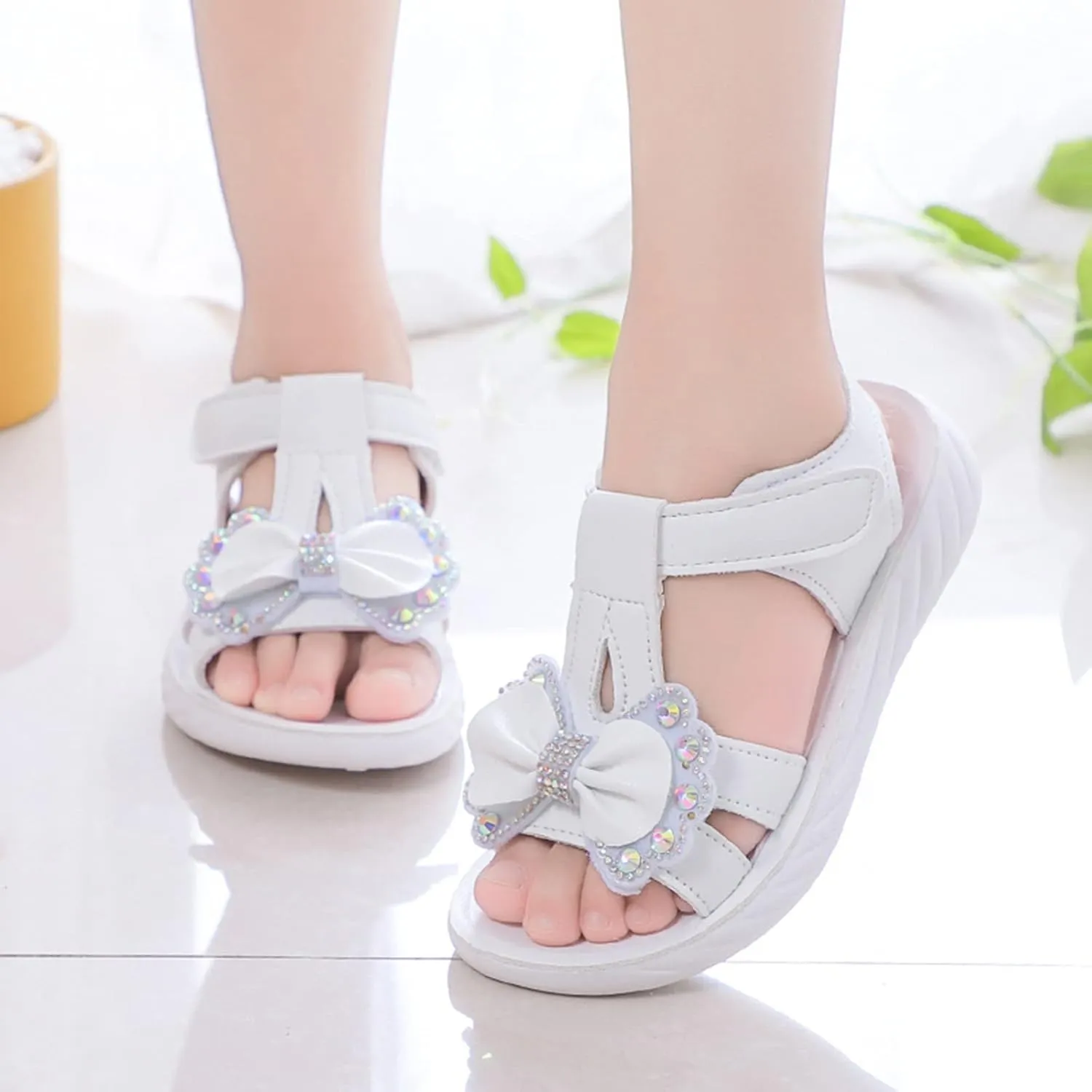 Cat And Sandals Toddler Girl Children Shoes Summer Sandals Fashion Little Girls Soft Soles Children Girls Slides Size 3