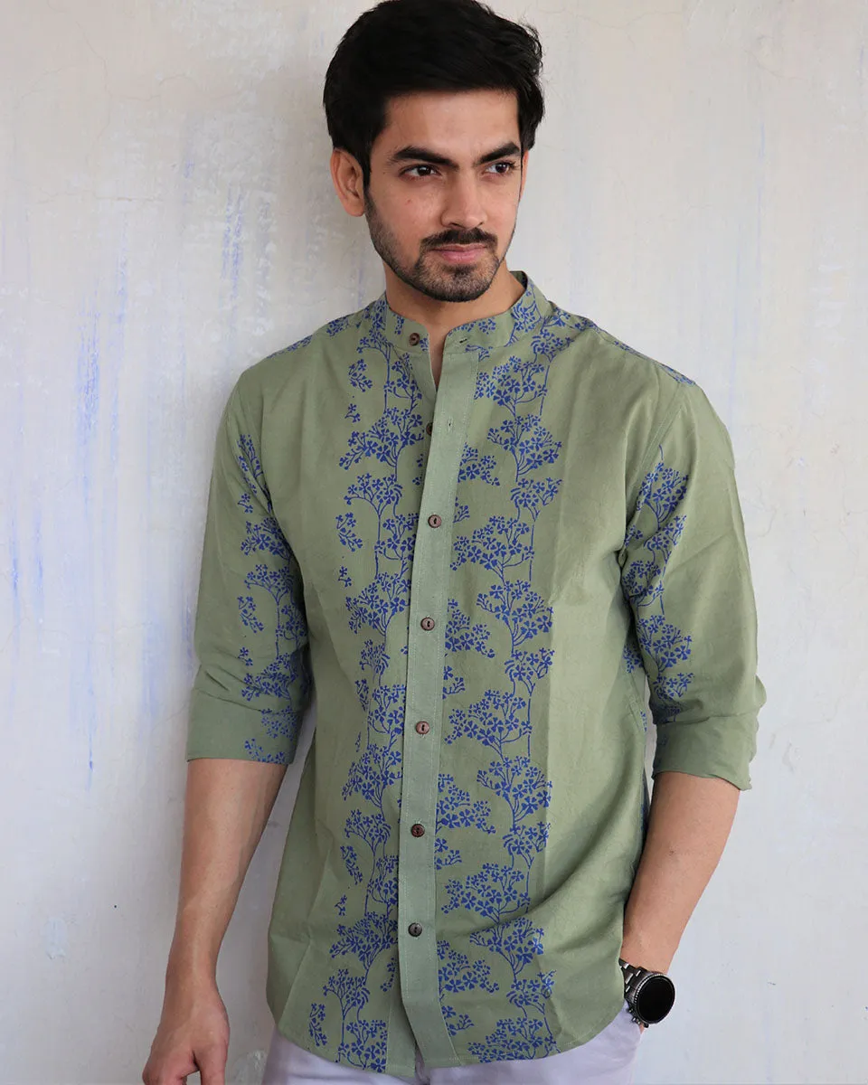 Chidiyaa Olive Cotton Shirt
