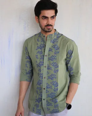 Chidiyaa Olive Cotton Shirt
