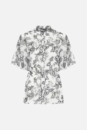 ChiffonBBMatea shirt - Creme w Black flower