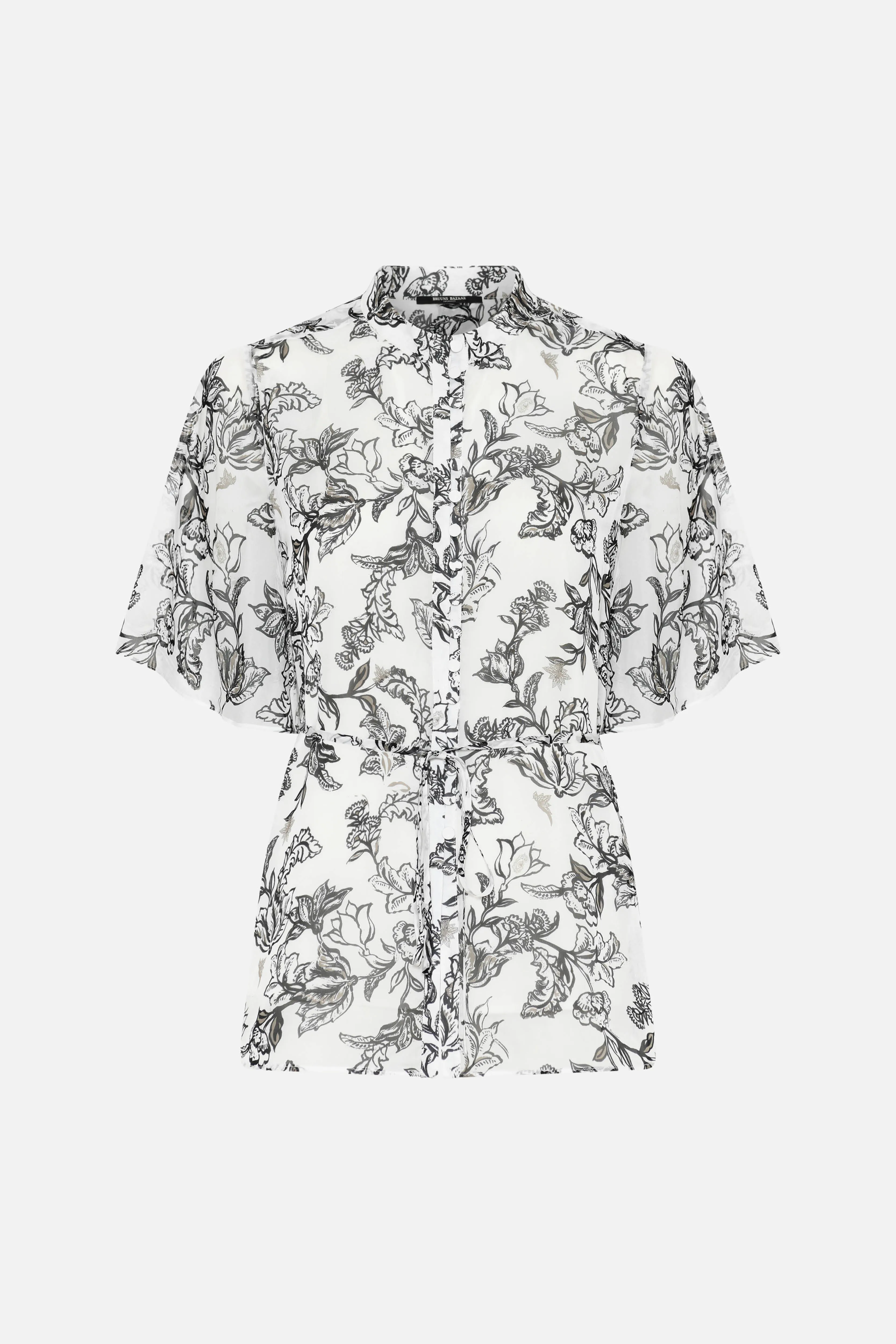 ChiffonBBMatea shirt - Creme w Black flower