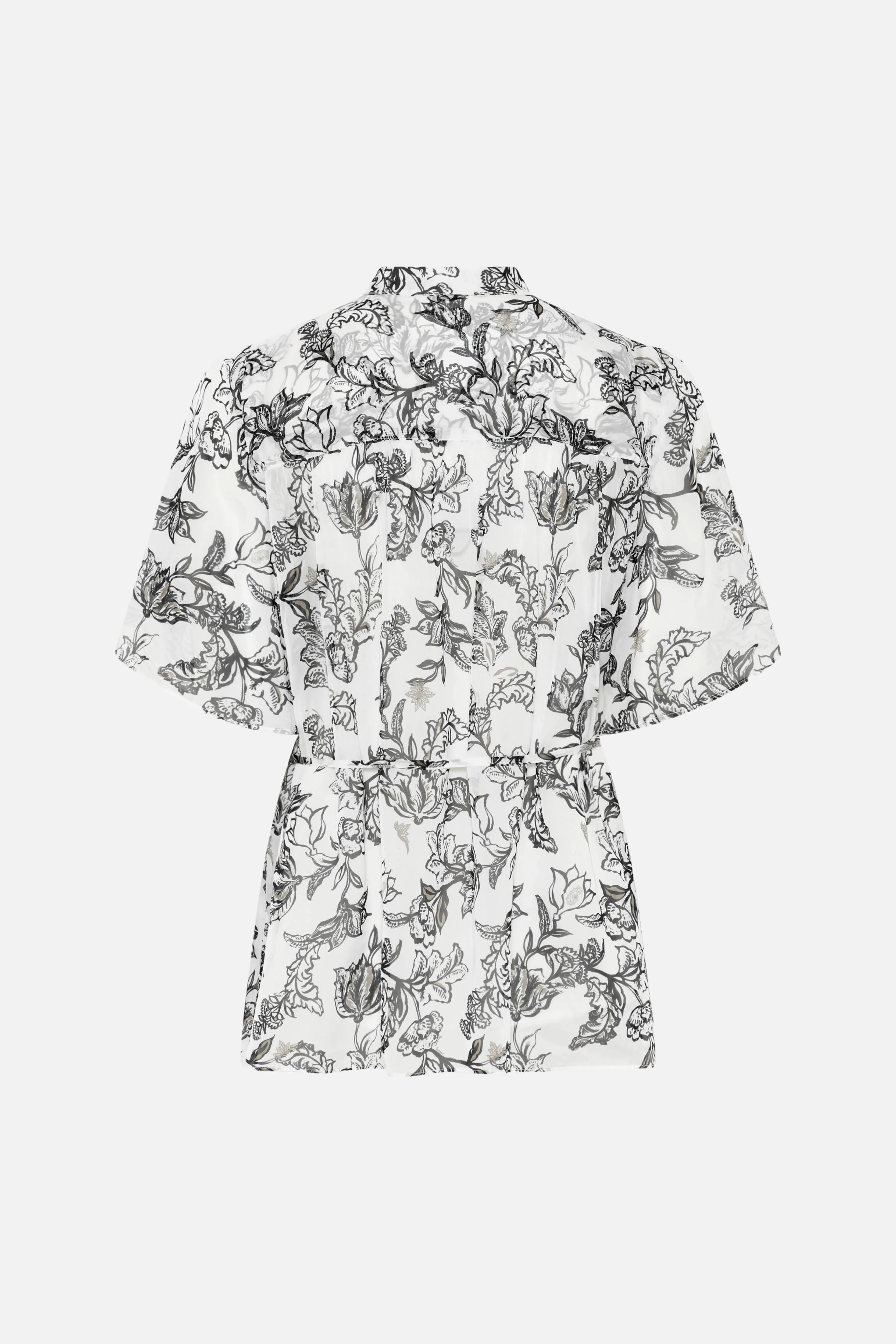 ChiffonBBMatea shirt - Creme w Black flower