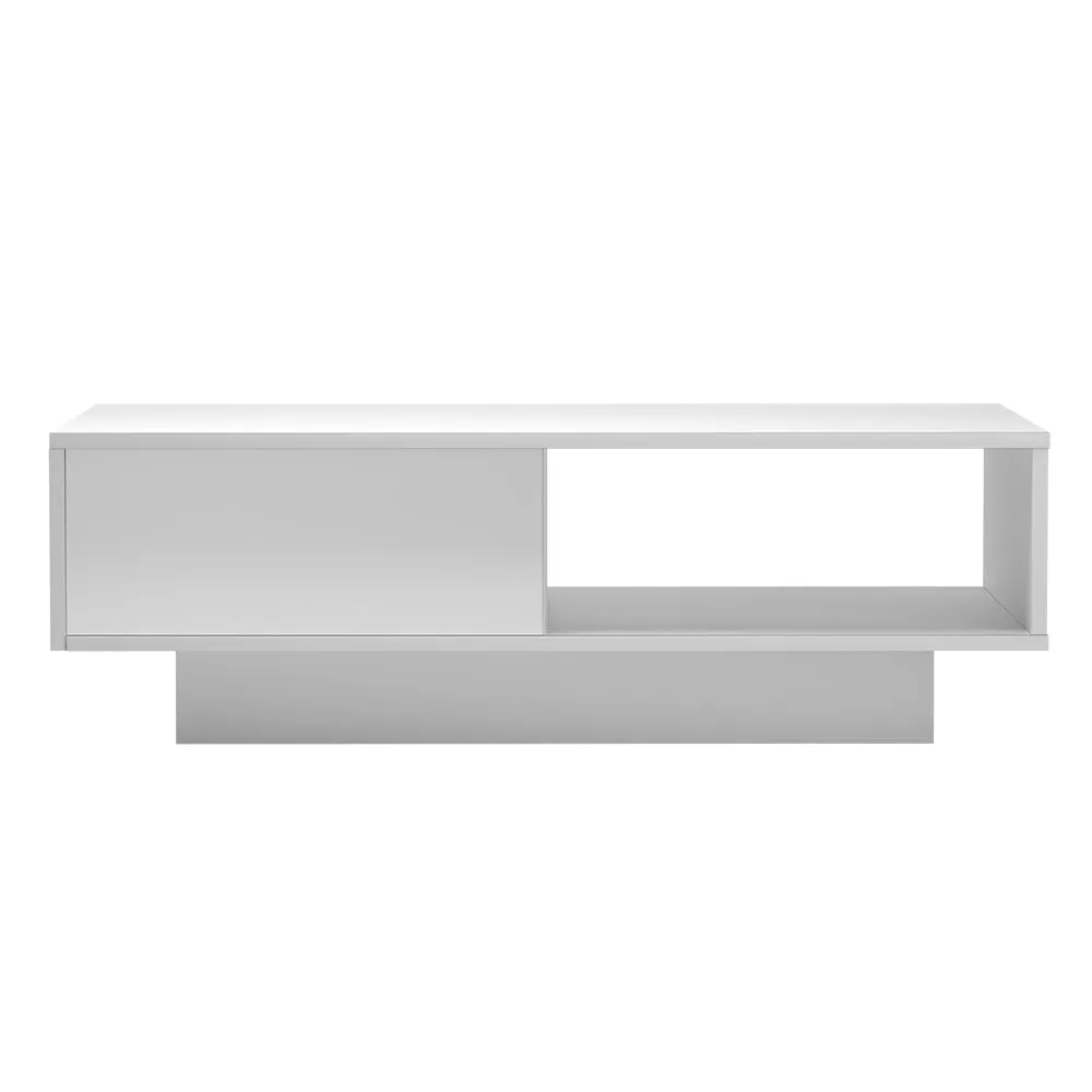 Customisable LED Coffee Table, High-Gloss, White - Artiss