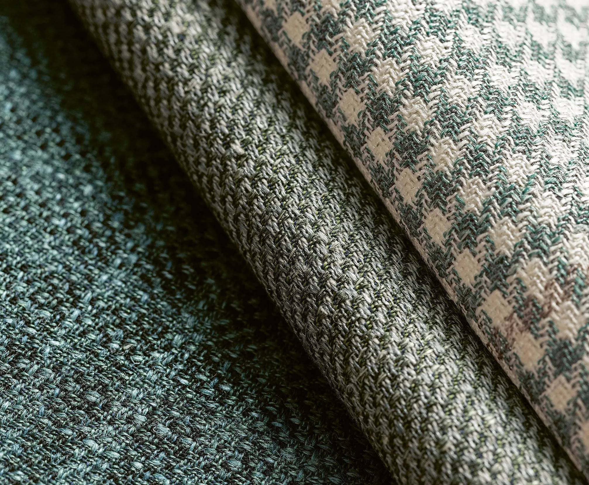 Drago Sage Green-Grey Wool, Silk & Linen Lightweight Basketweave