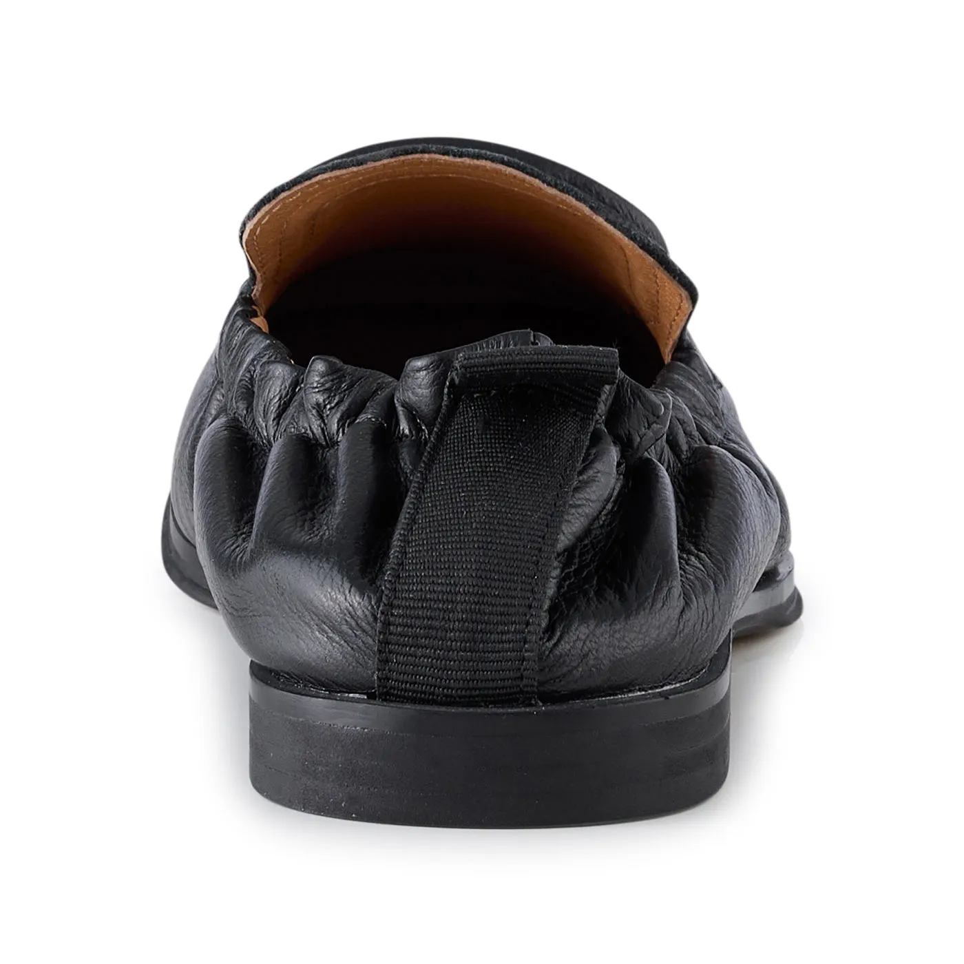 Erika loafer læder - BLACK GRAIN