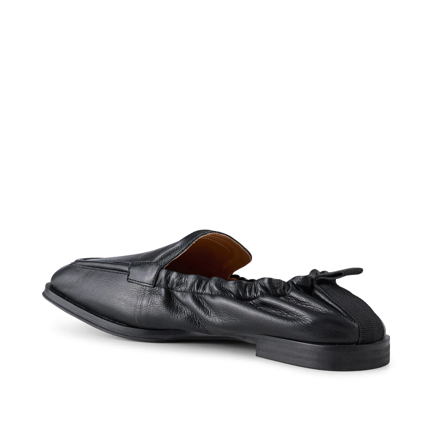 Erika loafer læder - BLACK GRAIN