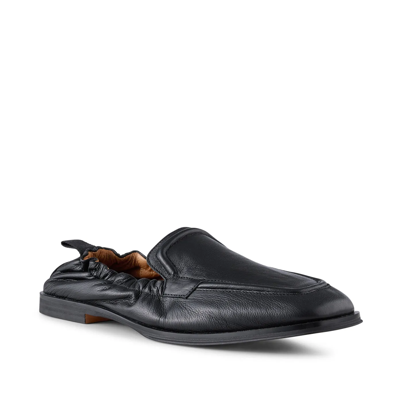 Erika loafer læder - BLACK GRAIN