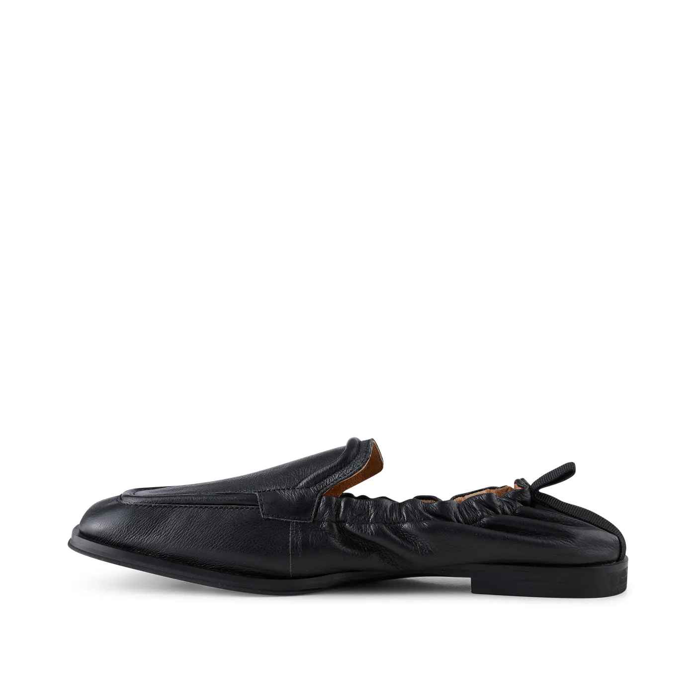 Erika loafer læder - BLACK GRAIN