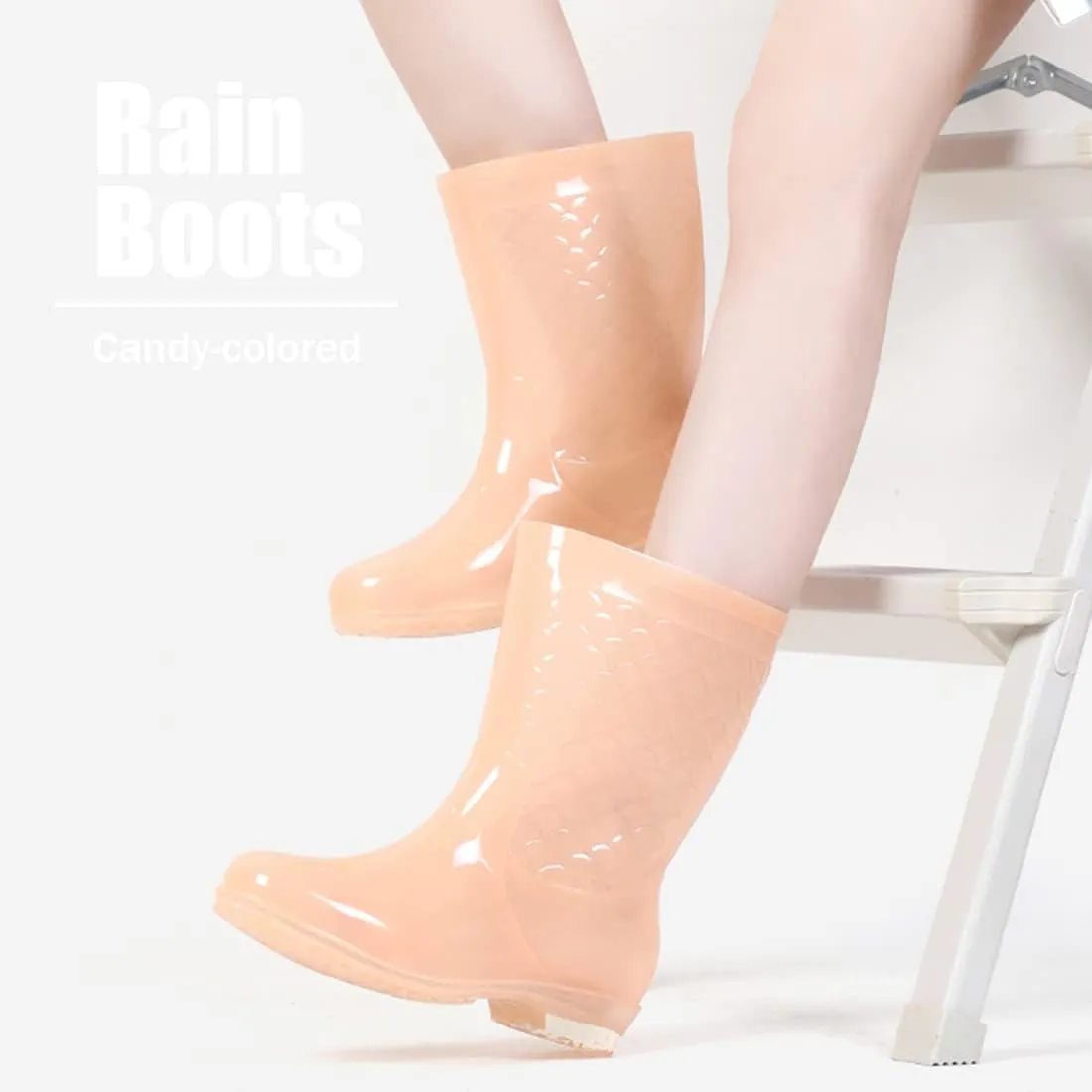Fiedaz Rain Boots for Women Waterproof Garden Boots Anti-Slip Rain Boots Ladies Candy Color Lightweight Boots