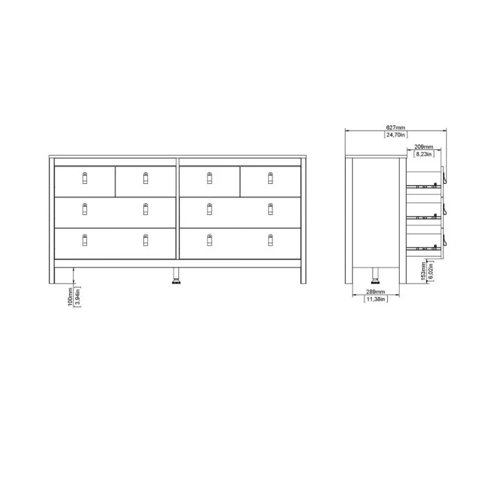 Furniture To Go Madrid Double Dresser 4 4 Drawers