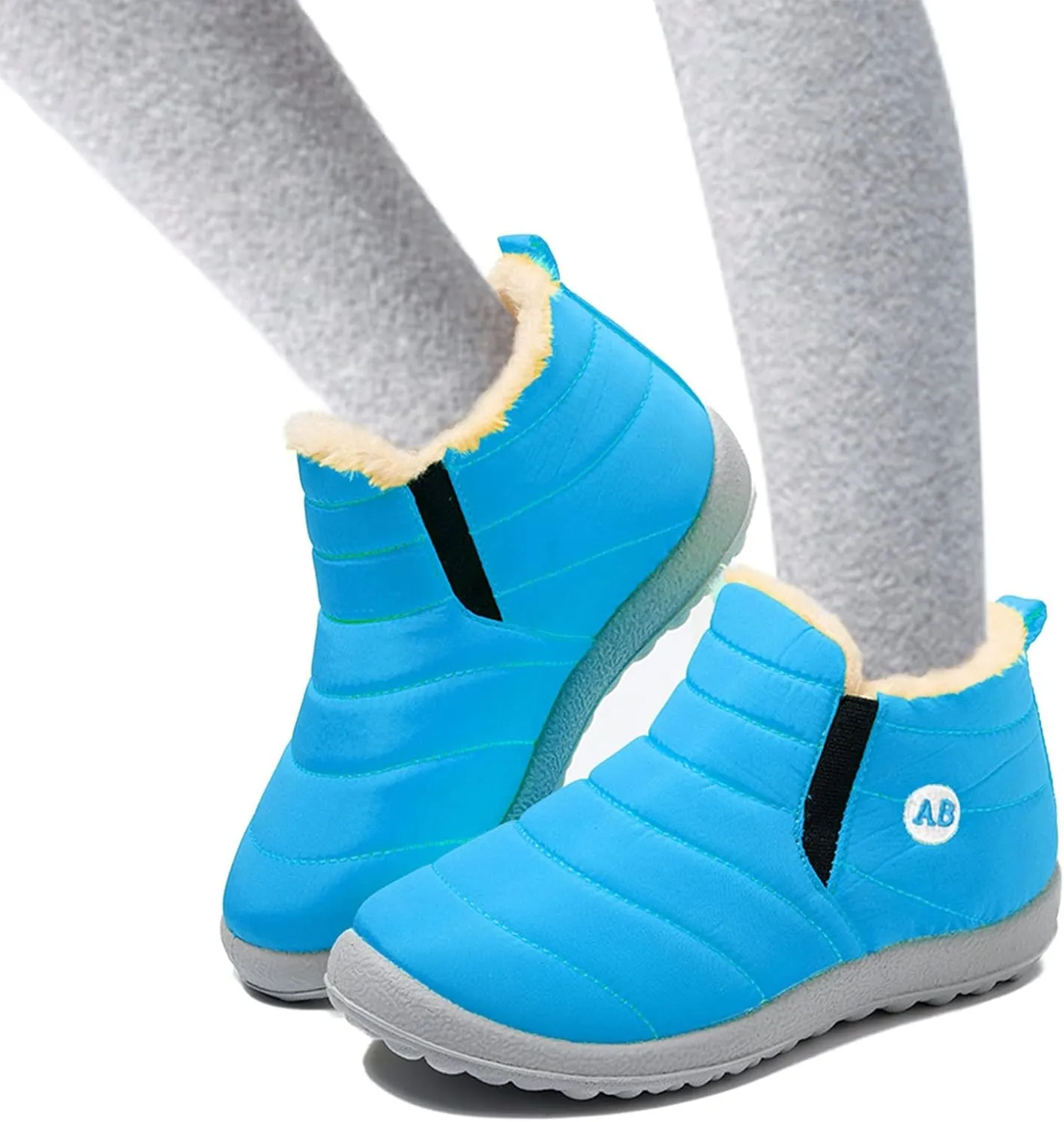 Girl Jelly Boots Childrens Winter Fleece Childrens Boots Flat Splashing Fleece Boots for Youth Girl Size 5