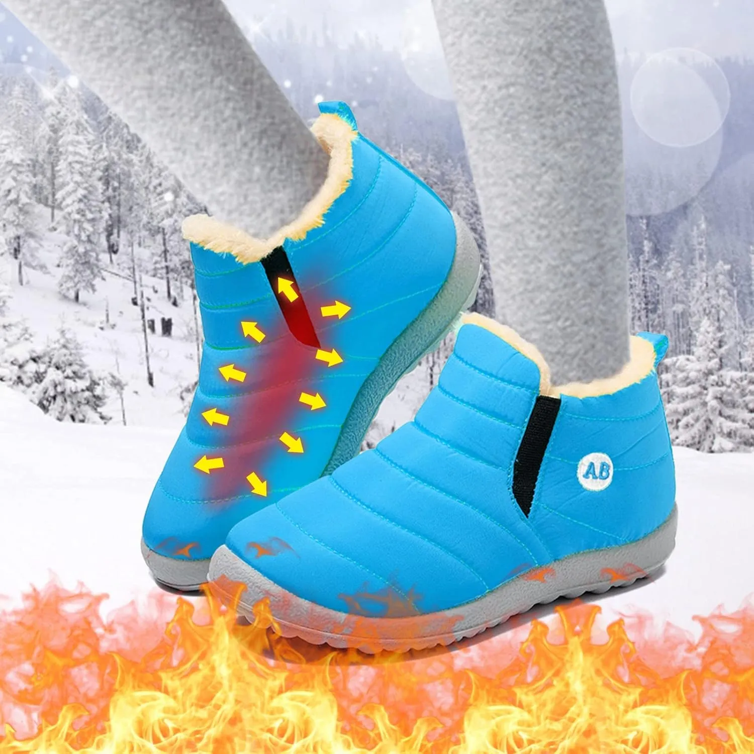 Girl Jelly Boots Childrens Winter Fleece Childrens Boots Flat Splashing Fleece Boots for Youth Girl Size 5