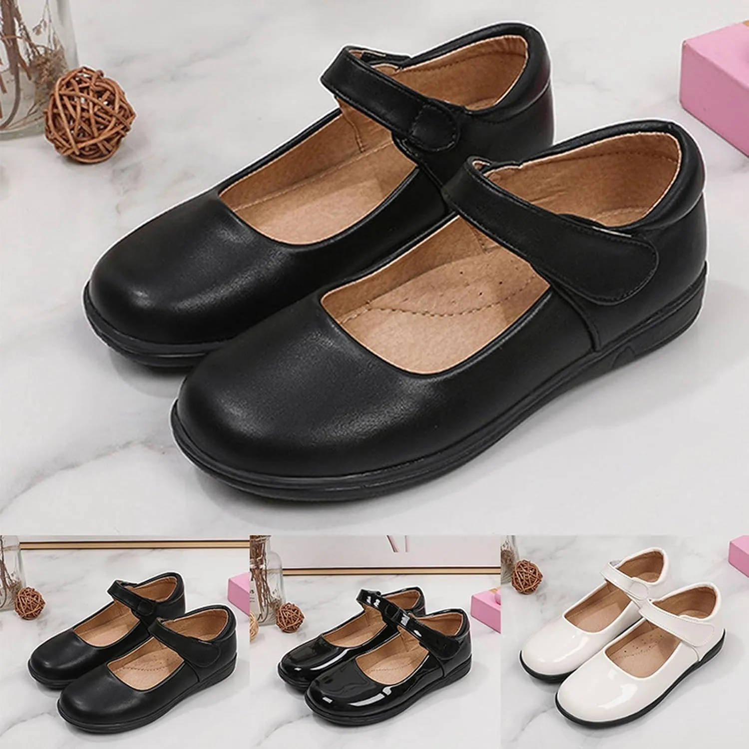 Girls Dress Shoes Kids Toddler Girls Mary Jane Flat Glitter Shoes Wedding Party School Communion Shoes