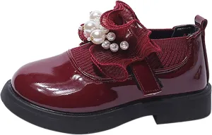Girls Low Heel Shoes PU Dress Shoes Casual Shoes for Wedding Tennis Shoes for Girls Size 6