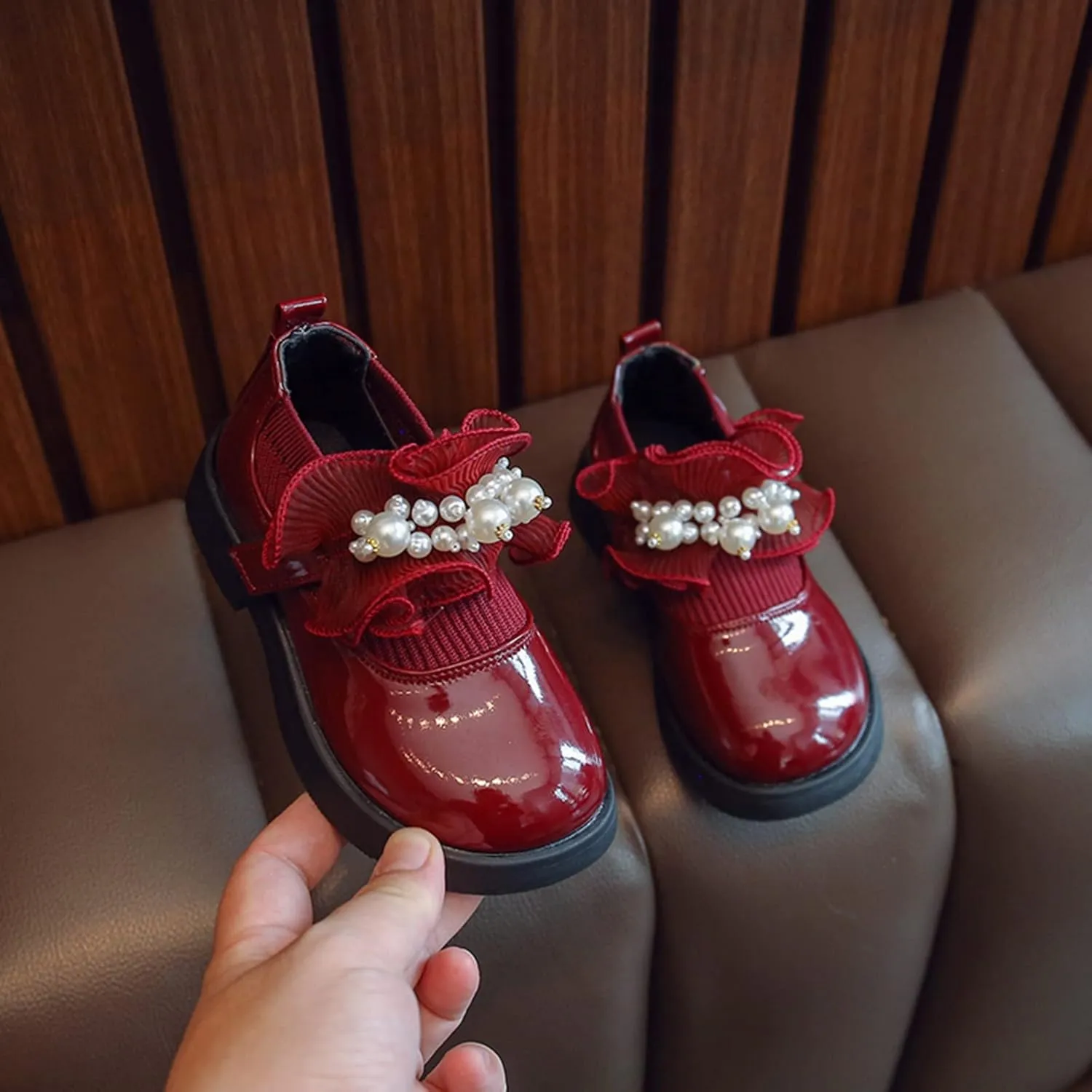 Girls Low Heel Shoes PU Dress Shoes Casual Shoes for Wedding Tennis Shoes for Girls Size 6