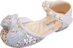 Girls Shoes Toddler Dress Shoes Cute Bowknot Sparkle Mary Jane Flower Girls Wedding Birthday Party Sandals