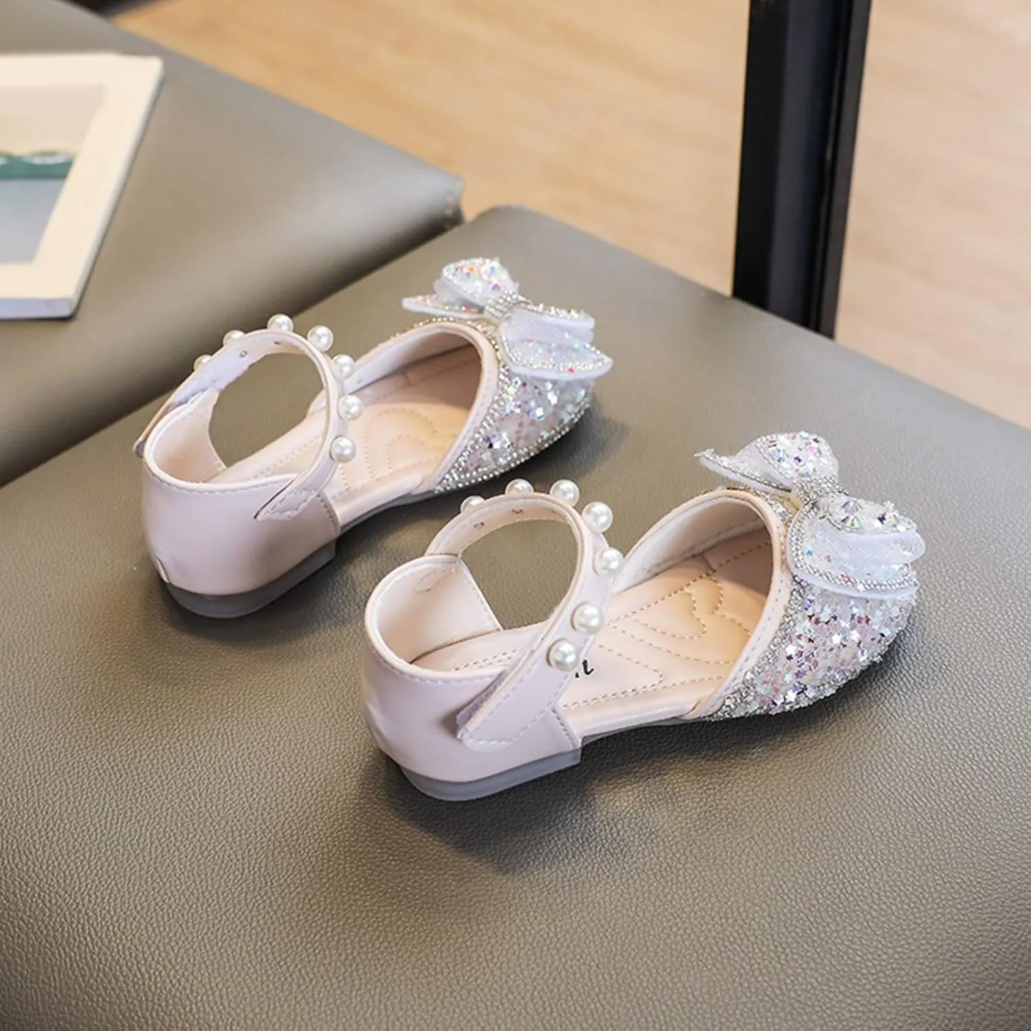 Girls Shoes Toddler Dress Shoes Cute Bowknot Sparkle Mary Jane Flower Girls Wedding Birthday Party Sandals