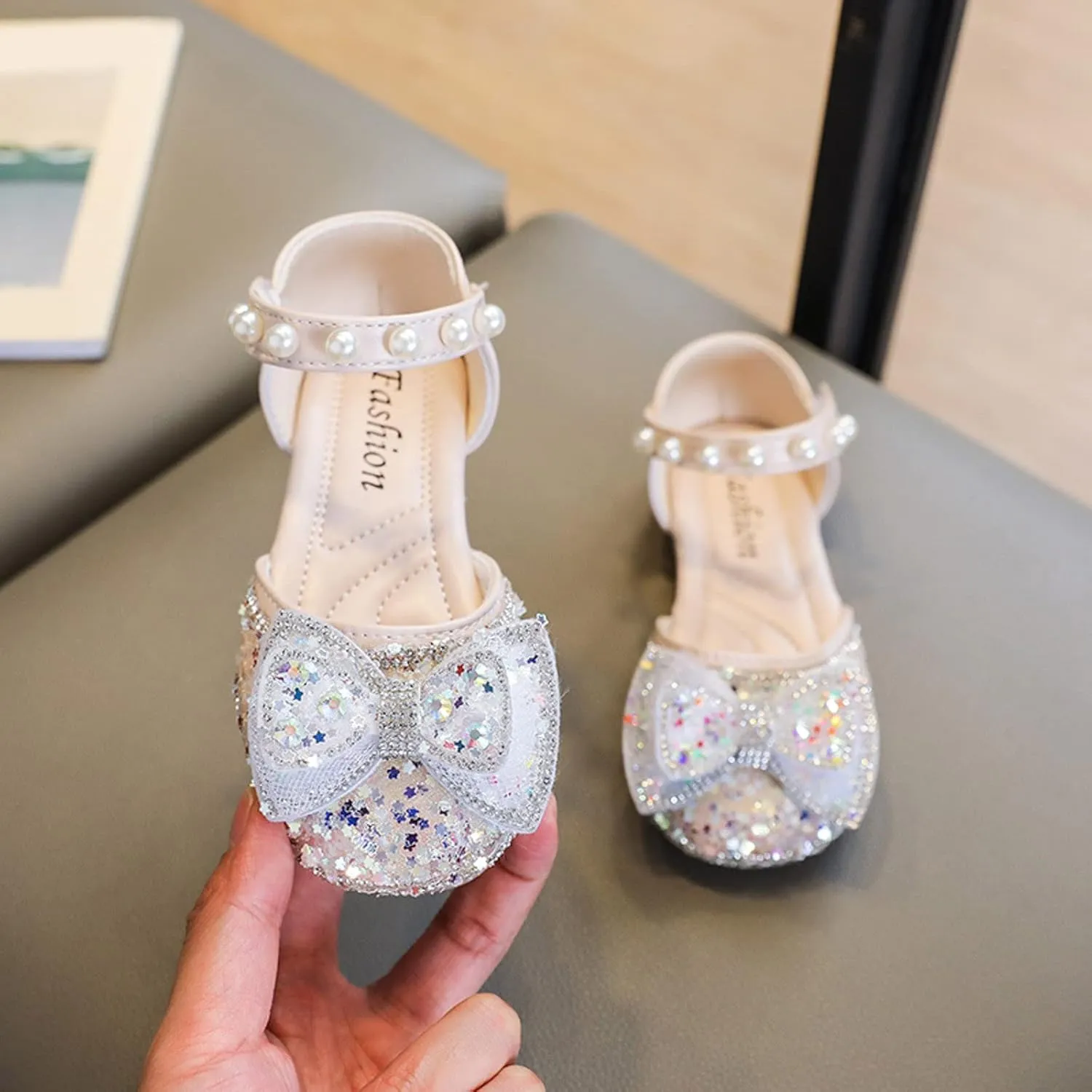 Girls Shoes Toddler Dress Shoes Cute Bowknot Sparkle Mary Jane Flower Girls Wedding Birthday Party Sandals