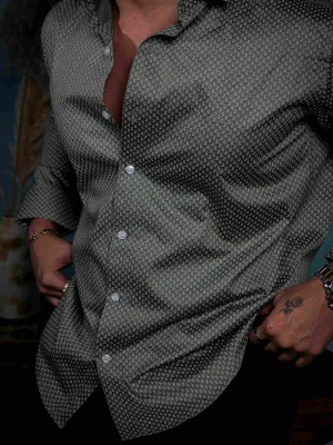 Green Cotton Print Premium Shirt