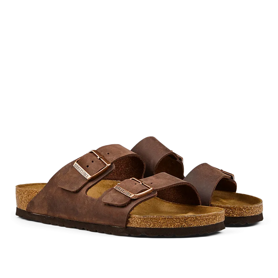 Habana Brown Natural Leather Arizona Sandals
