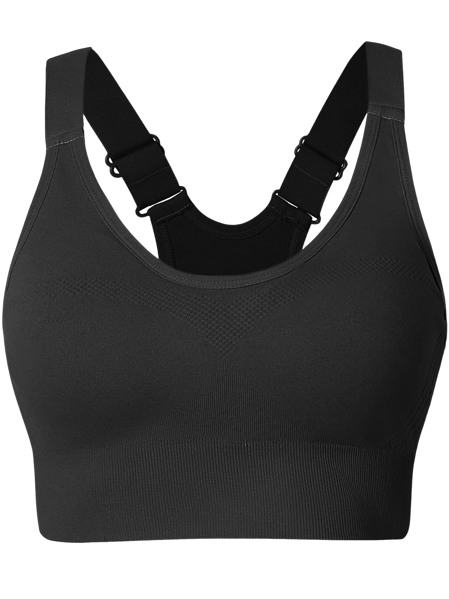 Hanerdun Womens Racerback Padded Sports Bras Adjustable Yoga Workout Bra