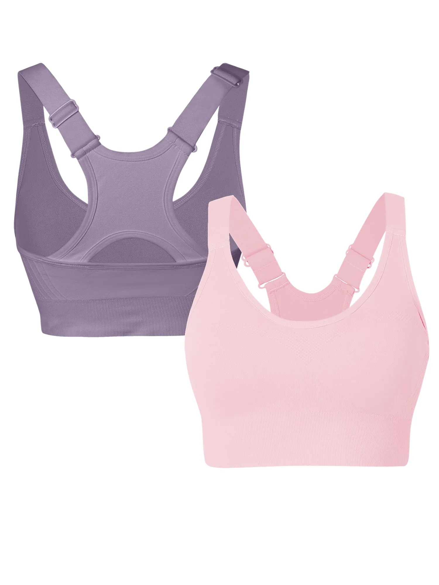 Hanerdun Womens Racerback Padded Sports Bras Adjustable Yoga Workout Bra